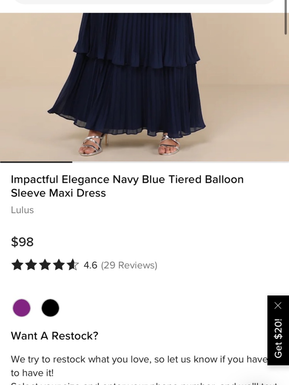 Lulus Impactful Elegance Navy Blue Tiered Balloon Sleeve Maxi Dress - Picture 5 of 12
